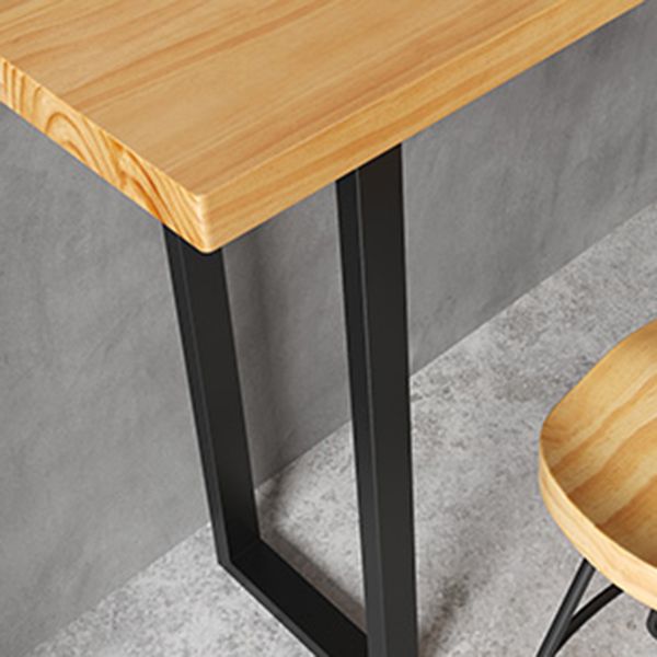 Rectangle Solid Wood Sled Base Bar Table for Kitchen Dining Room