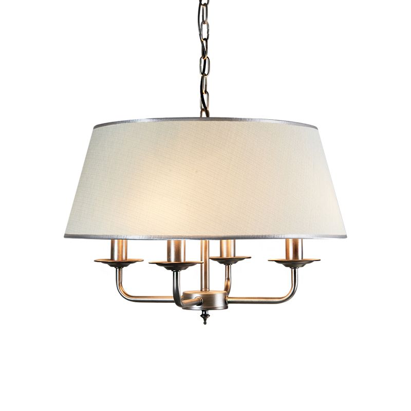 White 4 teste lampadario Light Segnugge in tessuto retrò Terlina Accampa a sospensione con design Candelabra