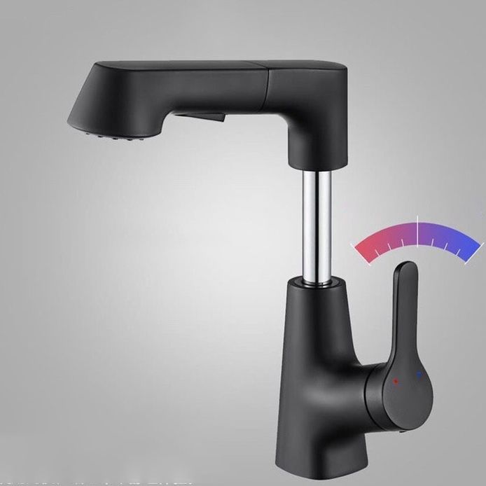 Contemporary Sink Faucet Plian Low Arc Brass Centerset Lavatory Faucet