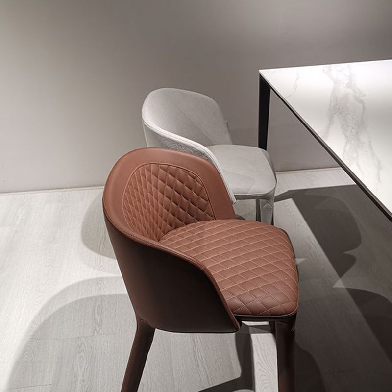 Contemporary Parsons Chairs Upholstered Dining Chairs with Metal Legs