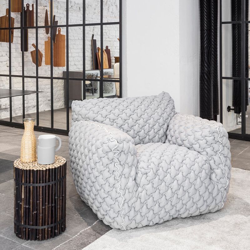 33" High Cotton Contemporary Round Arm Sofa with Tight Back for Apartment, Living Room