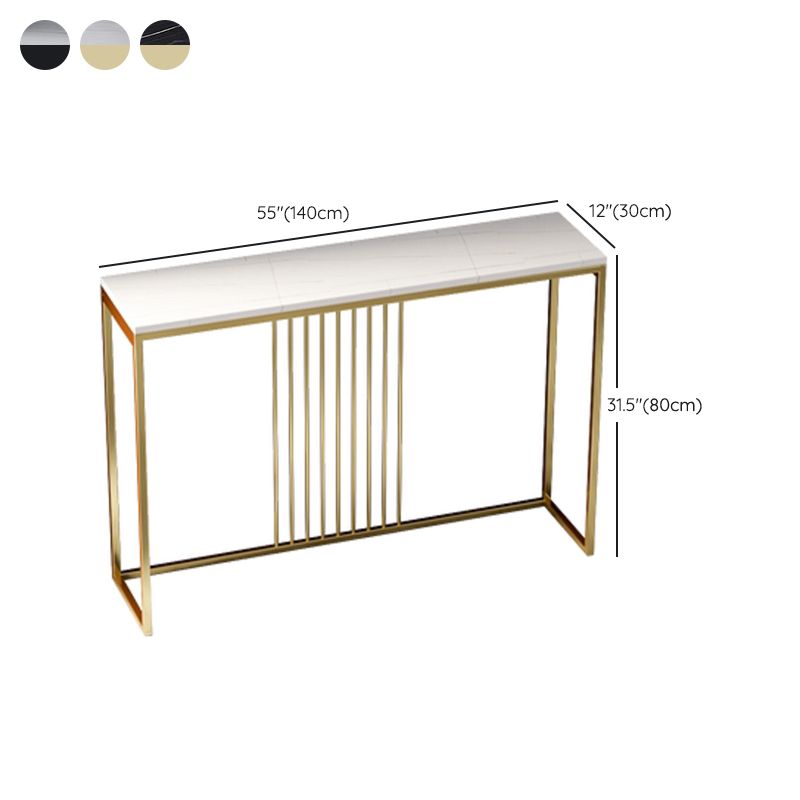 Contemporary Console Accent Table Rectangle Console Sofa Table in Stone