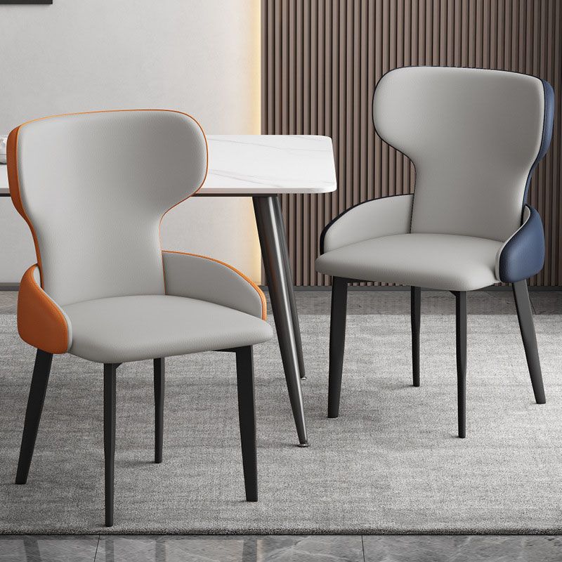 Sedie da pranzo in stile moderno sedie a bracciole con gambe in metallo per cucina