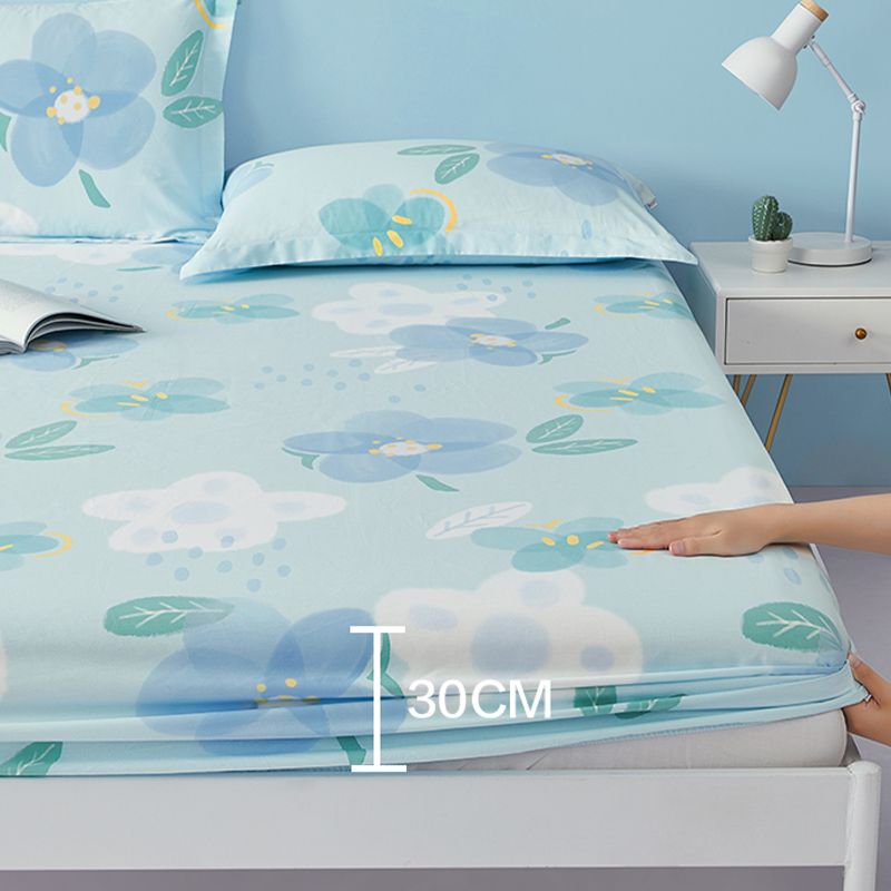 Trendy Fitted Sheet Floral Patterned Ultra-Soft Cotton Non-Pilling Fitted Sheet