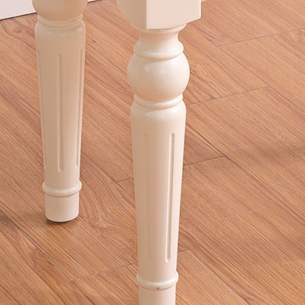 Victorian White Makeup Vanity Desk Bedroom Dressing Table Stool Set with Drawer