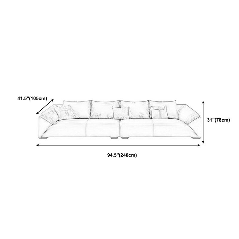 Contemporary Standard Sofa Pillow Top Arm Bench Seating with Pillows