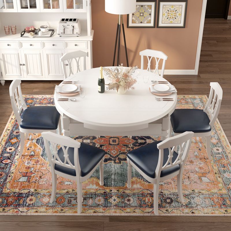 Round Solid Wood Dining Table Sets 1/7 Piece Dining Room Table Set