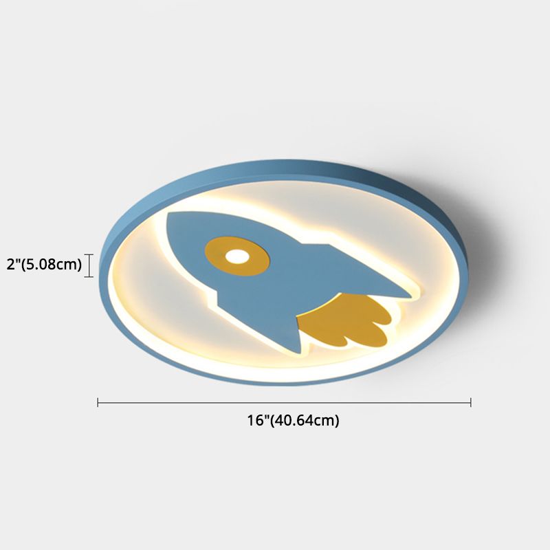 Rocket Flush Mount Ceiling Light Cartoon Metal Ceiling Light Fixtures for Bedroom