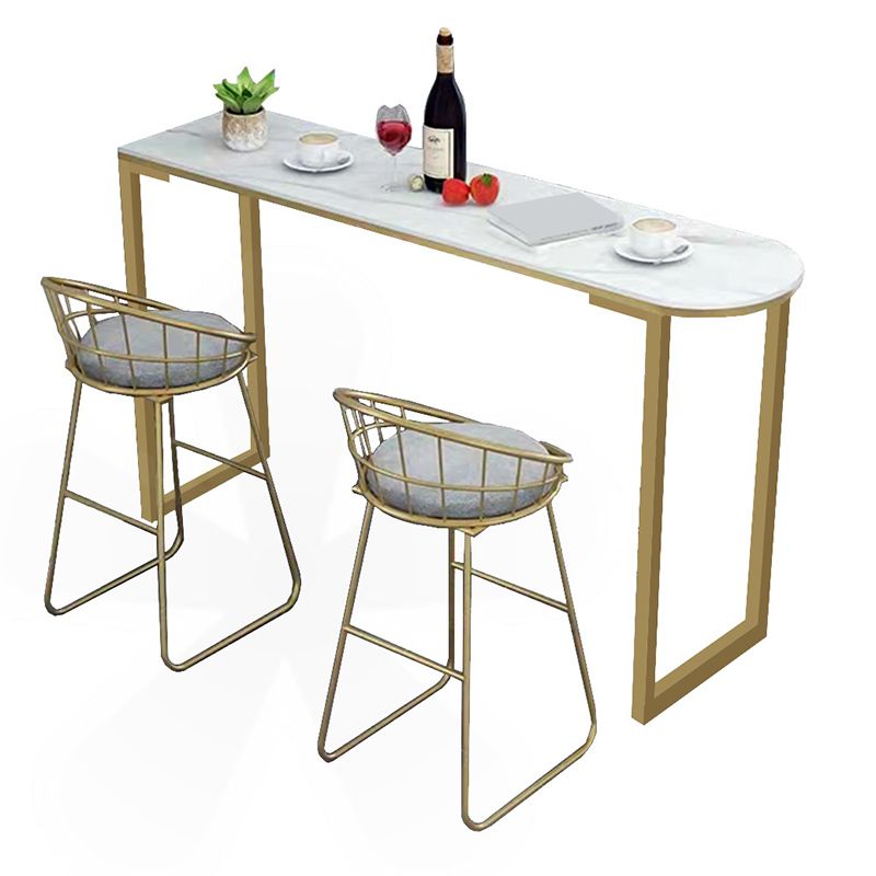 Glam Style Bar Table Sled Base Bar Dining Table for Living Room
