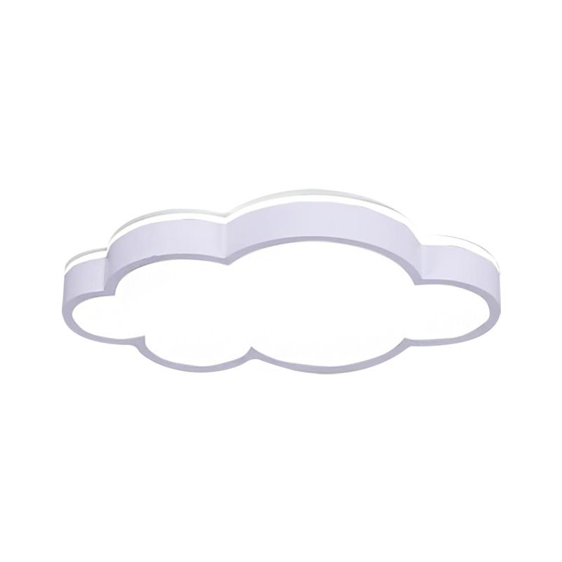 Cloud Shade Bedroom Ceiling Light Acrylic and Metal LED Cartoon Style Flush Pendant Light in Yellow/White