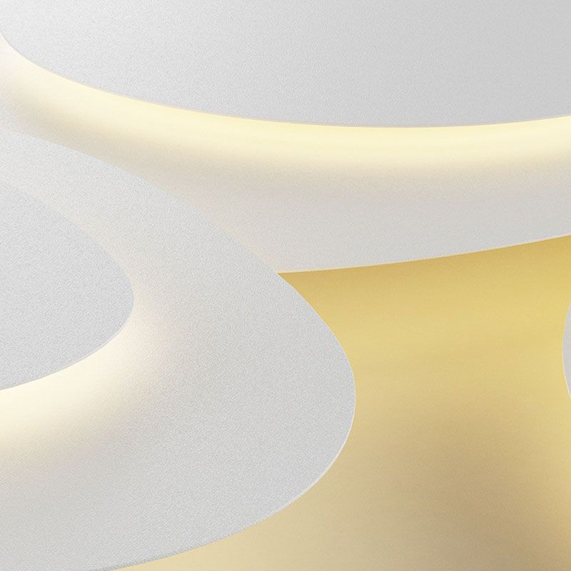 White Geometric Flush Light Modern Metal LED Ceiling Lamp for Living Room