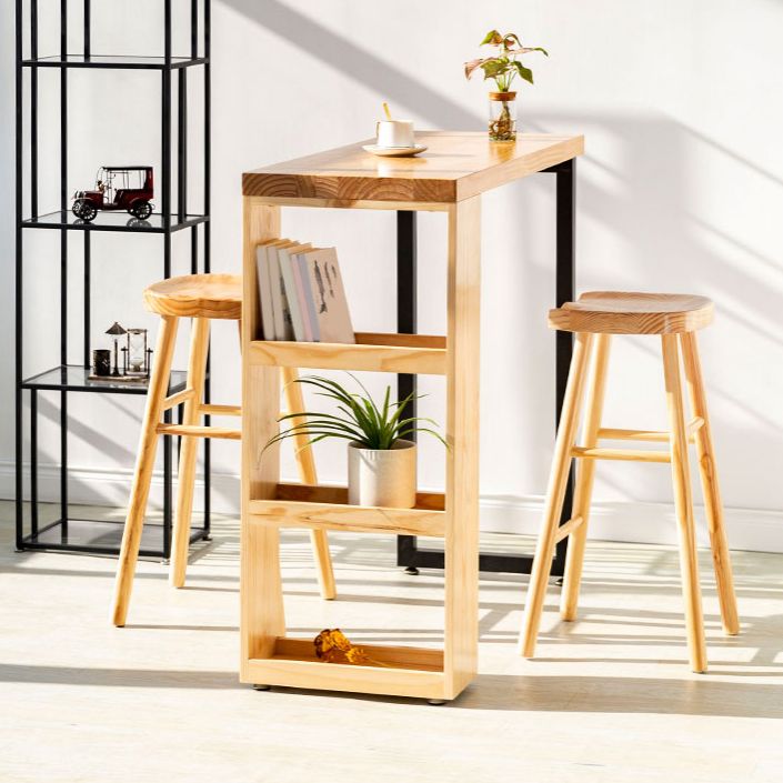 Contemporary Bar Set 1/3 Pieces Solid Wood Rectangle Pub Dining Set for Dining Room