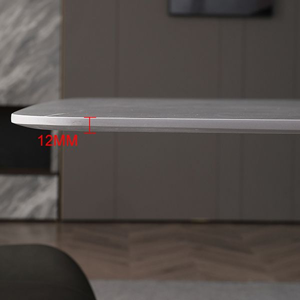 Modern 1/3/4/5/7 Pieces Grey Dining Table Set with Sintered Stone Top Steel Dinette Set