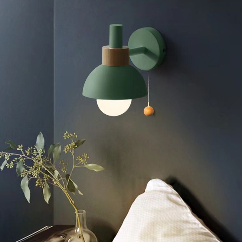 Metal Dome Shape Wall Sconce Modern Style 1 Light Wall Light Fixture