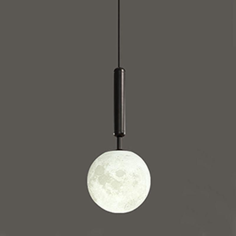 Modern Style Spherical Shade Hanging Light Plastic 1 Light Pendant Lamp for Bedside