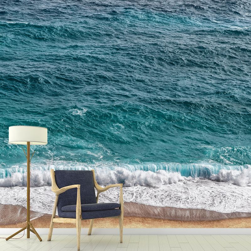 Sea Mural Horizontal Photography Modernism Wall Decor for Bathroom
