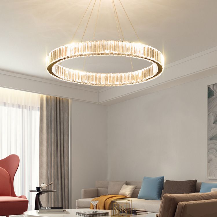 K9 Crystal Hanging Lights Minimalism Chandelier Lighting Fixtures for Living Room