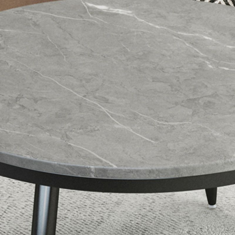 17"H Contemporary Coffee Table Round Stone Coffee Cocktail Table
