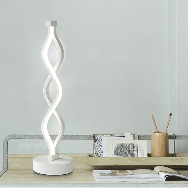Water Wave Acrylic Table Lamp Minimalist Integrated LED Night Stand Light for Bedroom
