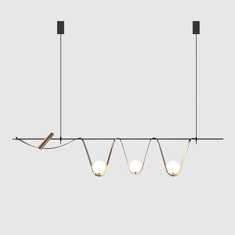 Contemporary Style Spherical Hanging Pendant Lights Glass 4- Light Pendant Light Fixtures