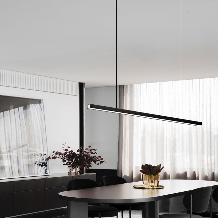 Pendante à l'île à LED moderne simple pour l'étude du bar de bureau de salle à manger
