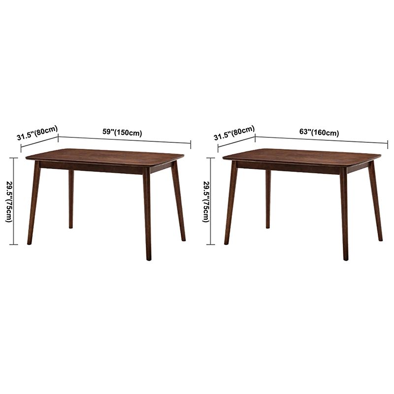Contemporary Solid Wood Rectangle Shape Dining Table Kitchen Dining Table with 4 Legs