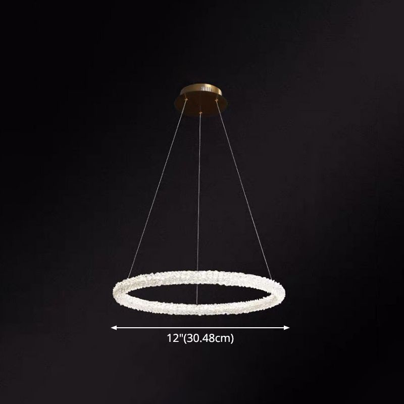 Ultra-modern Circle Chandelier Lamp Crystal Hanging Pendant Lights for Restaurant