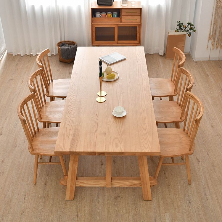 Modern Dining Set 1/2/5/7 Pcs Solid Wood Dining Table and Chairs