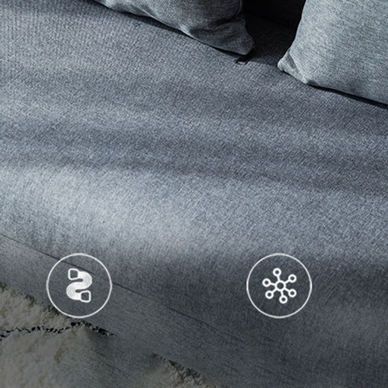 25.6" H Contemporary 3-seater Cotton Square Arm Sofa for Living Room