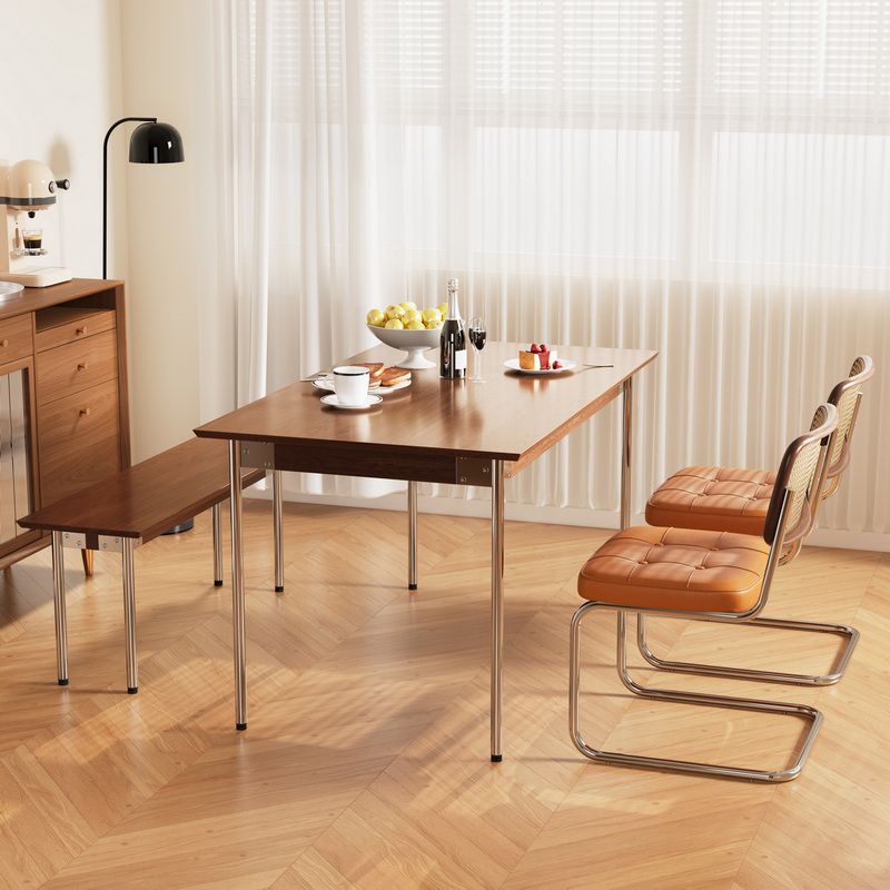 Modern Rectangle Wood Dining Table 1/5/6 Pieces Dining Set for Dining Room