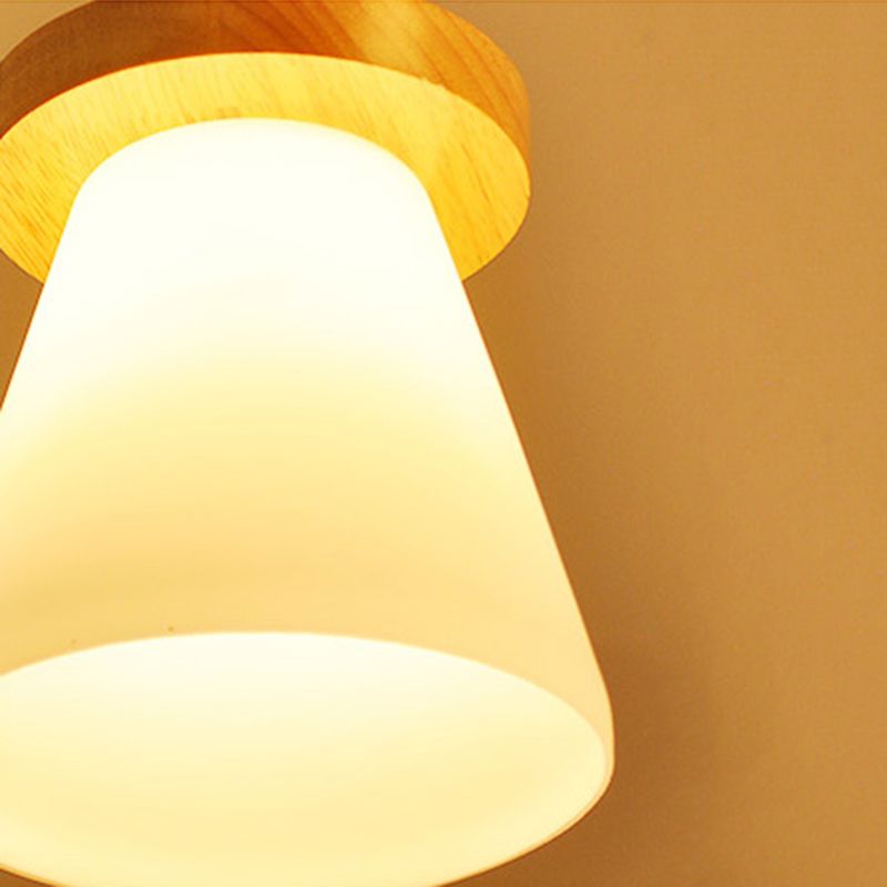 En bois conical pendentif plafonnier léger nordique blanc nordique kit de lumière suspendue pour salle à manger