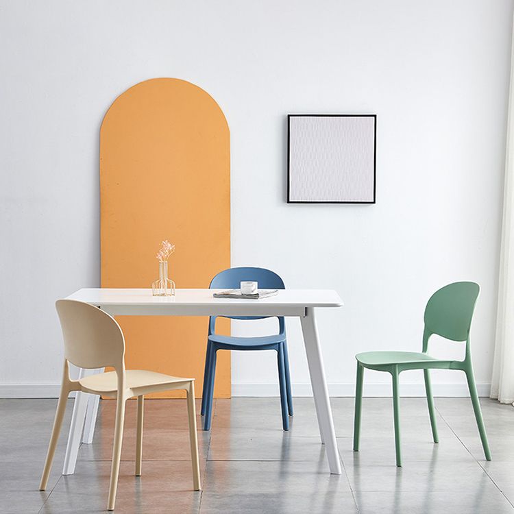 Stapelbare armloze eetkamerstoelen plastic open achterkant stoel (set van 4)