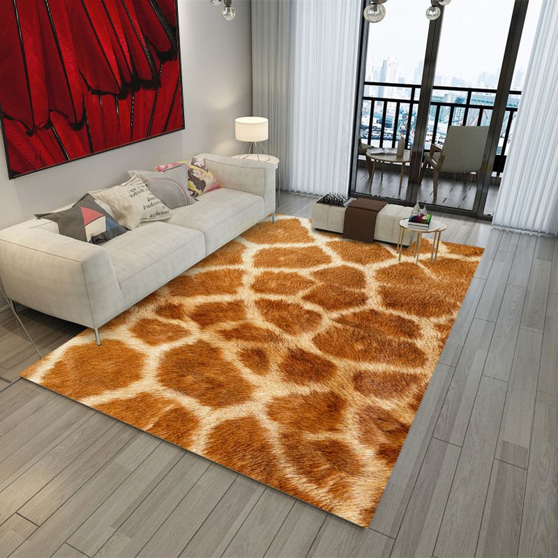 Tapis de loisirs Tapis à imprimé animal moderne Tapis lavable en polyester avec support sans glissement