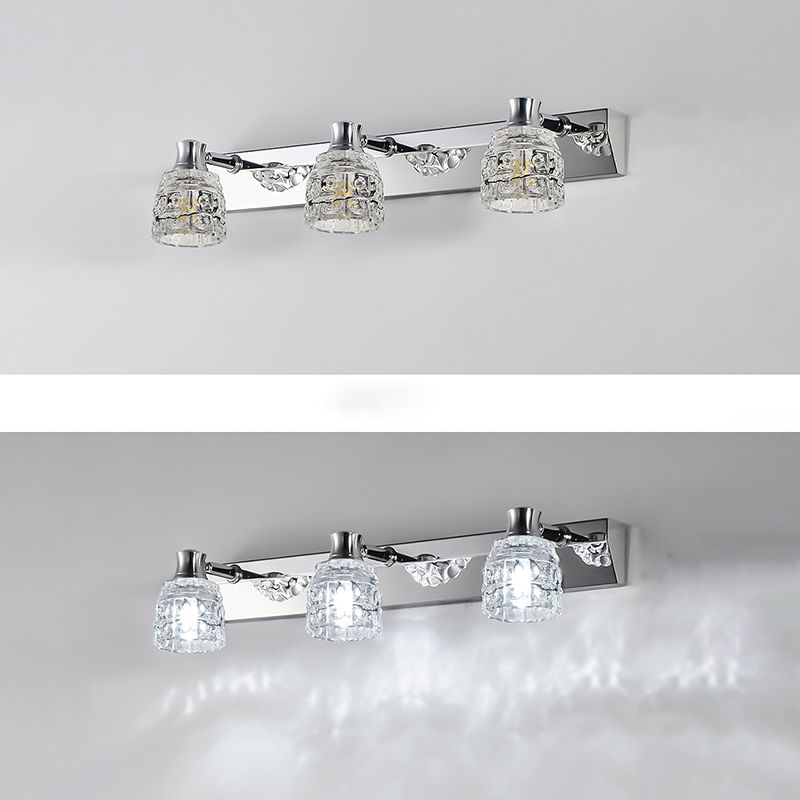 Makeup Mirror Light Modern Style Simple Stainless Steel Mirror Lamp Fixture for Bathroom