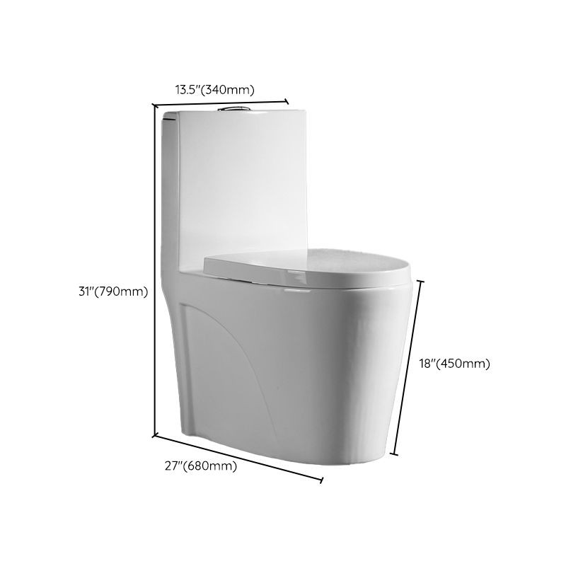 Modern 1-Piece Toilet Bowl White Urine Toilet with Slow Close Seat for Bathroom