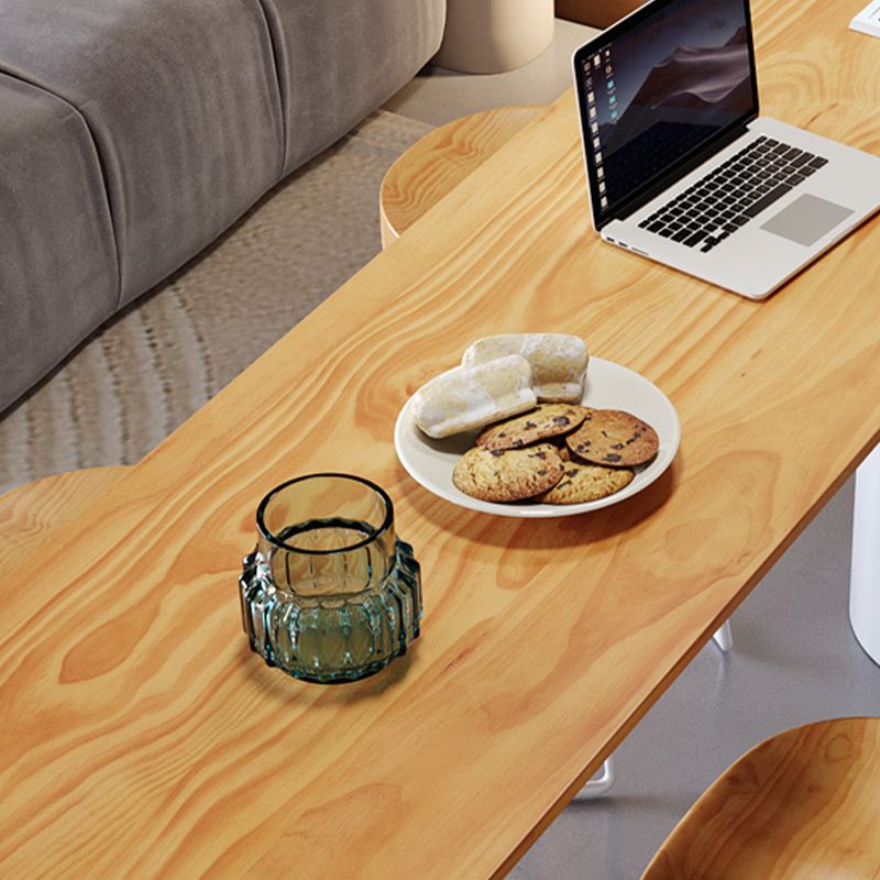 Contemporary Solid Wood Oval Bar Dining Table for Living Room