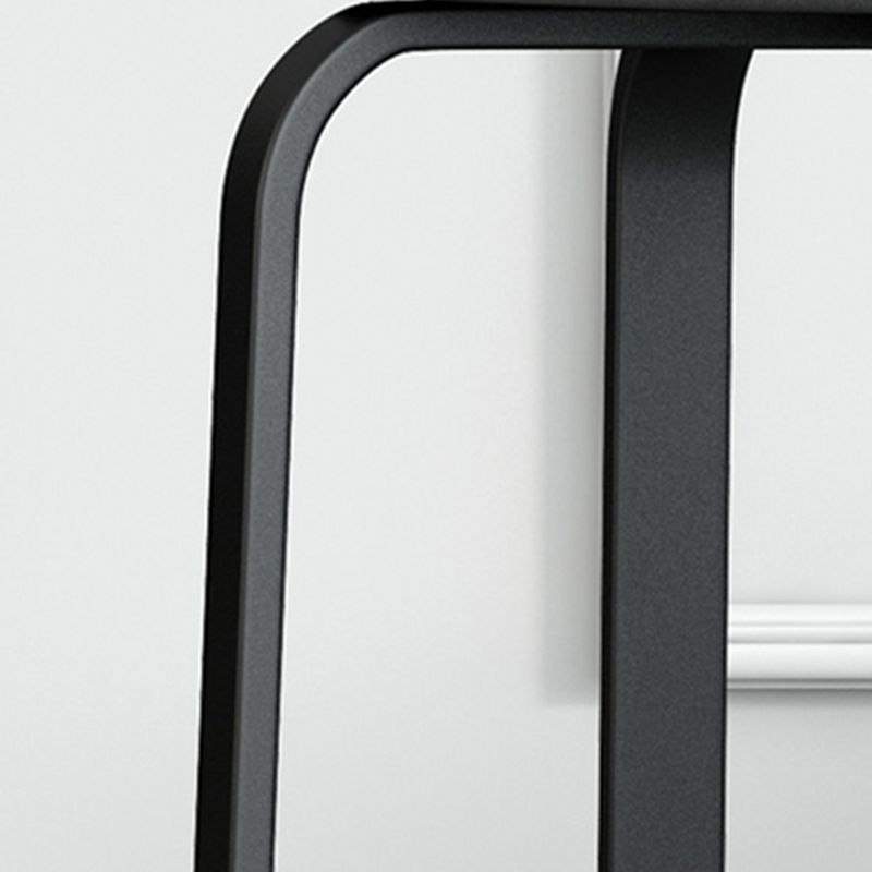 Footstool Ottoman Upholstered Metal Frame Fabric Modern Solid Round Ottoman