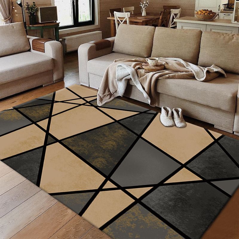 Mehrfarbiger kreativer Indoor-Teppich zeitgenössischer Grafikbereich Teppich Polyester Nicht-Schlupf-Backing Teppich für Wohnkultur