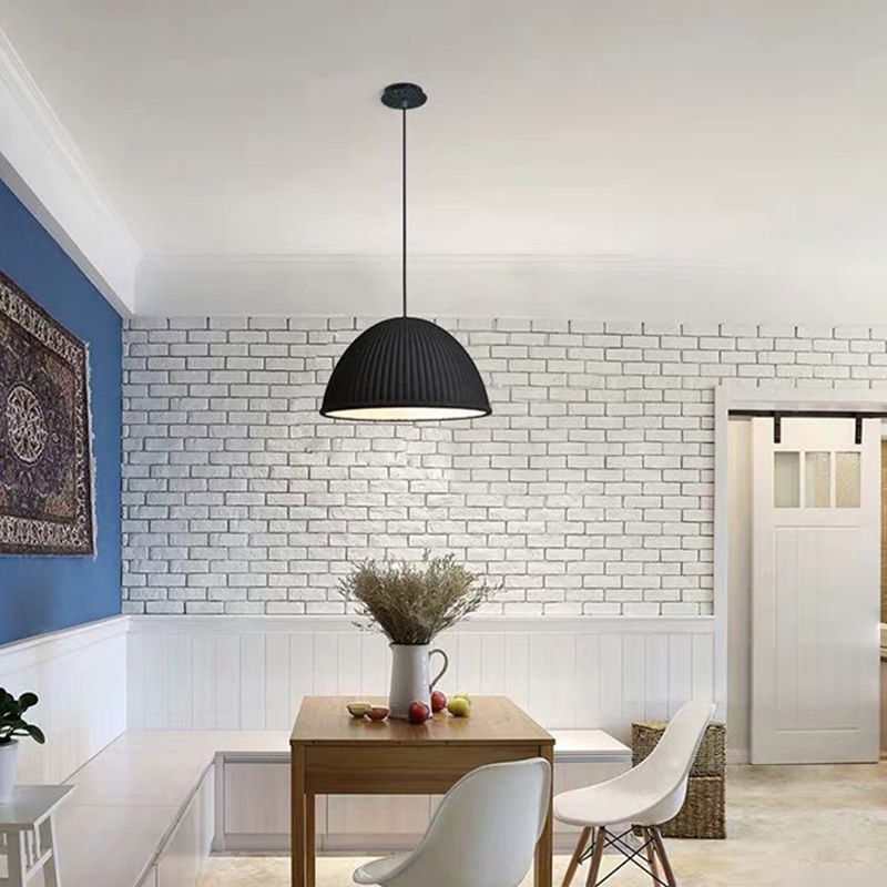 Bowl Shape Hanging Lighting Modern Macaron Style Resin 1 Light Hanging Lamping pour chambre à coucher