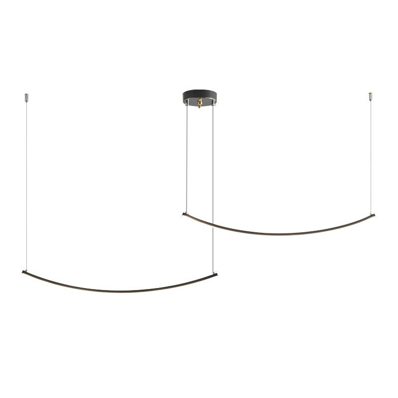 Linear Shape Island Pendants Contemporary Style Metal Pendant Lighting Fixtures