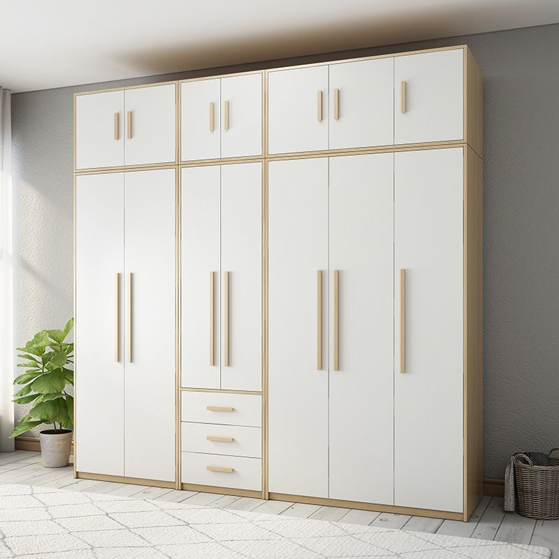 Hinged Wardrobe Cabinet with Garment Rod Contemporary Wardrobe Closet