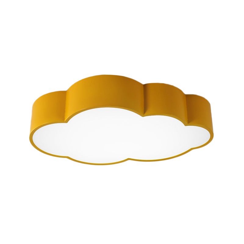White/Red/Yellow Cloud Flush Ceiling Light Kids Acrylic Flush Mount Recessed Lighting for Kindergarten