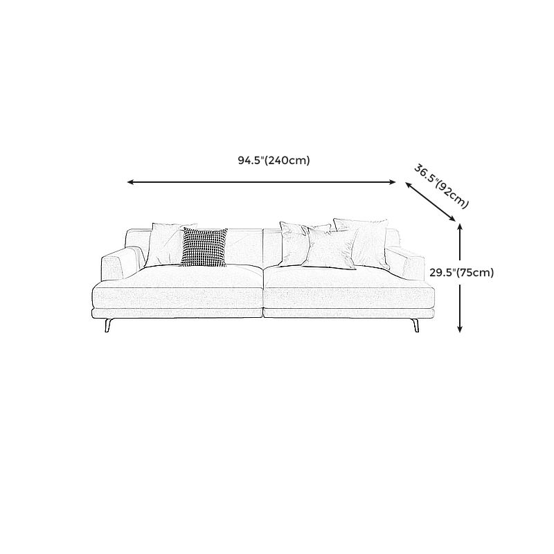 Stain Resistant Stationary Living Room Recessed Arm Standard Seating