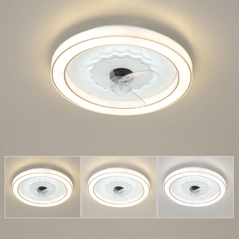 Kreisförmige Halbflush Mount Light Einfachheit Acryl Schlafzimmer LED Deckenventilator Licht