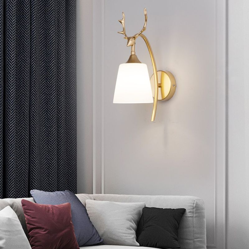 Contemporary Simple Wall Sconce Antler Wall Mounted Light Fixture for Bedroom
