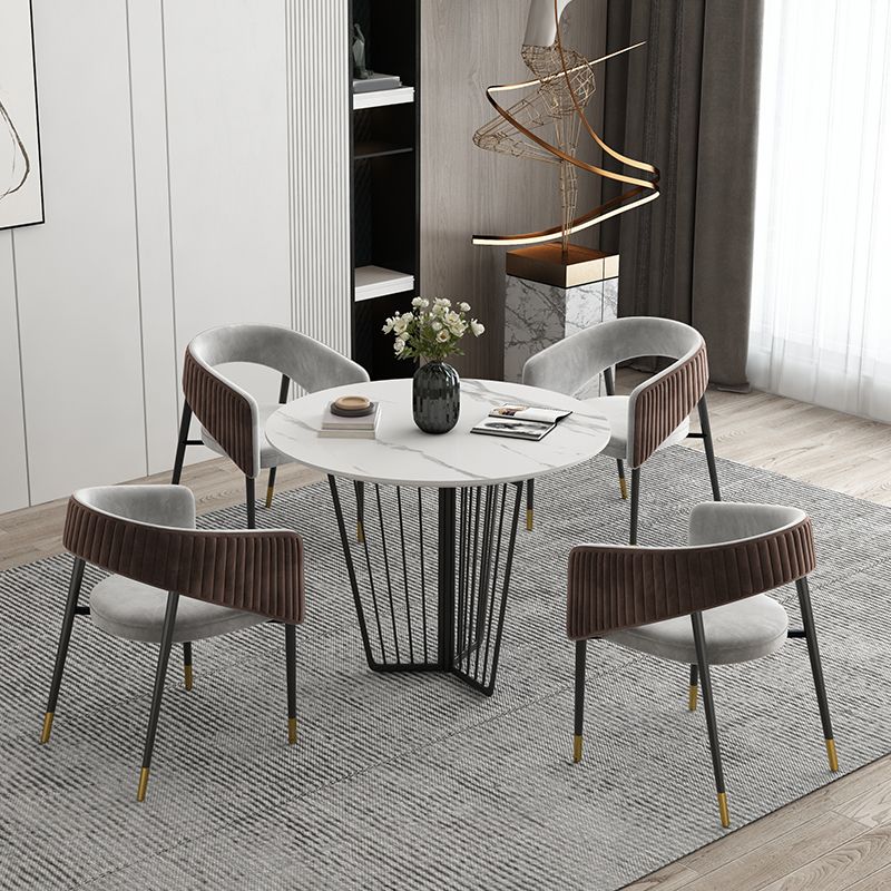 Modern Sintered Stone Dining Table 1/2/5/7 Pieces Round Dining Table Set