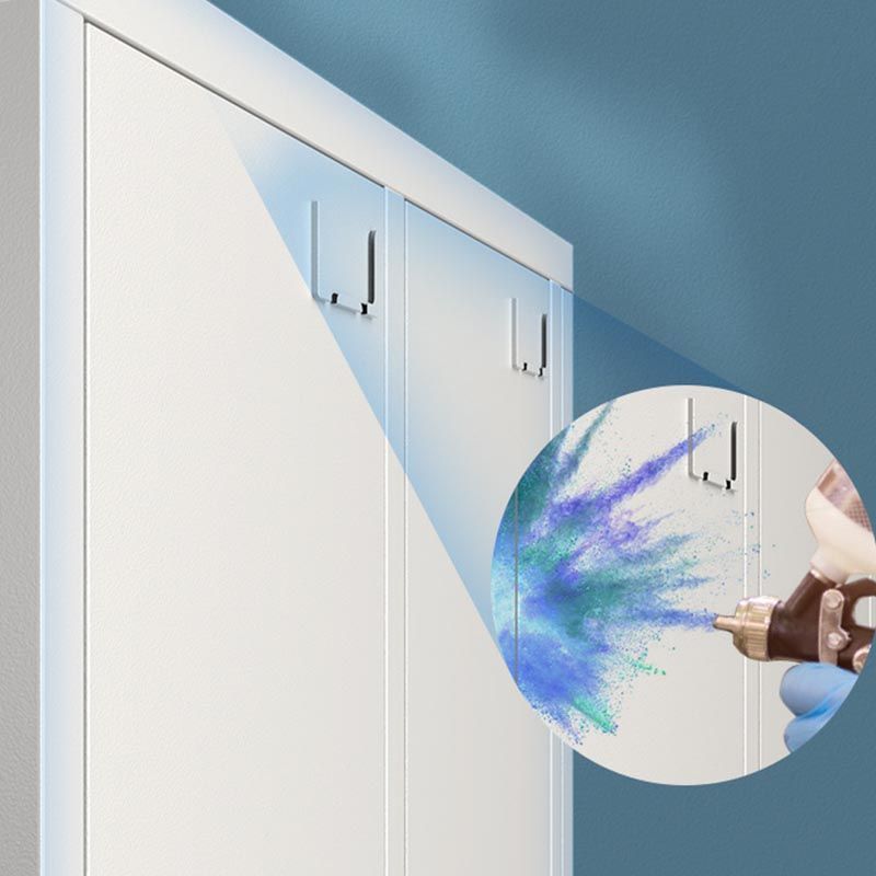 Metal Matte Finish Wardrobe with Hinged Door Modern Style Storage Cabinet