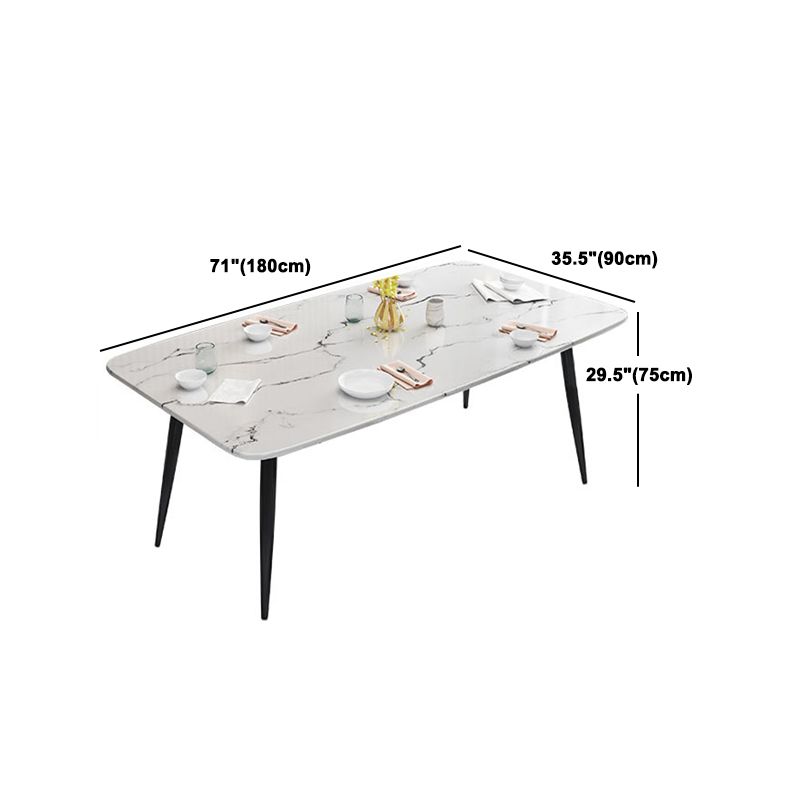 Modern Style Sintered Stone Rectangle Table Set 1/2/5/7 Pieces Dining Set