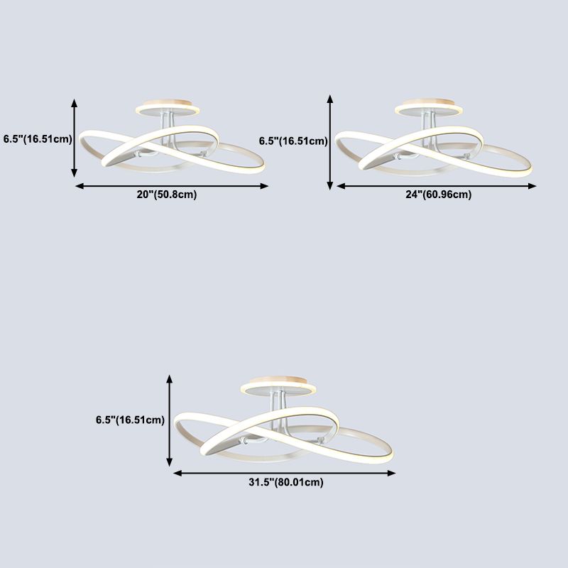 Nordic Metal Ceiling Light Linear LED Flush Mount Light for Living Room