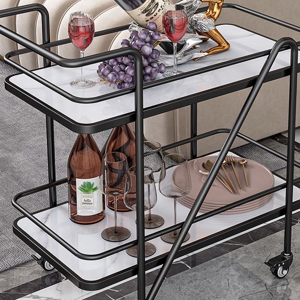30.71" High Contemporary Style Rolling Prep Table Metal Prep Table for Kitchen